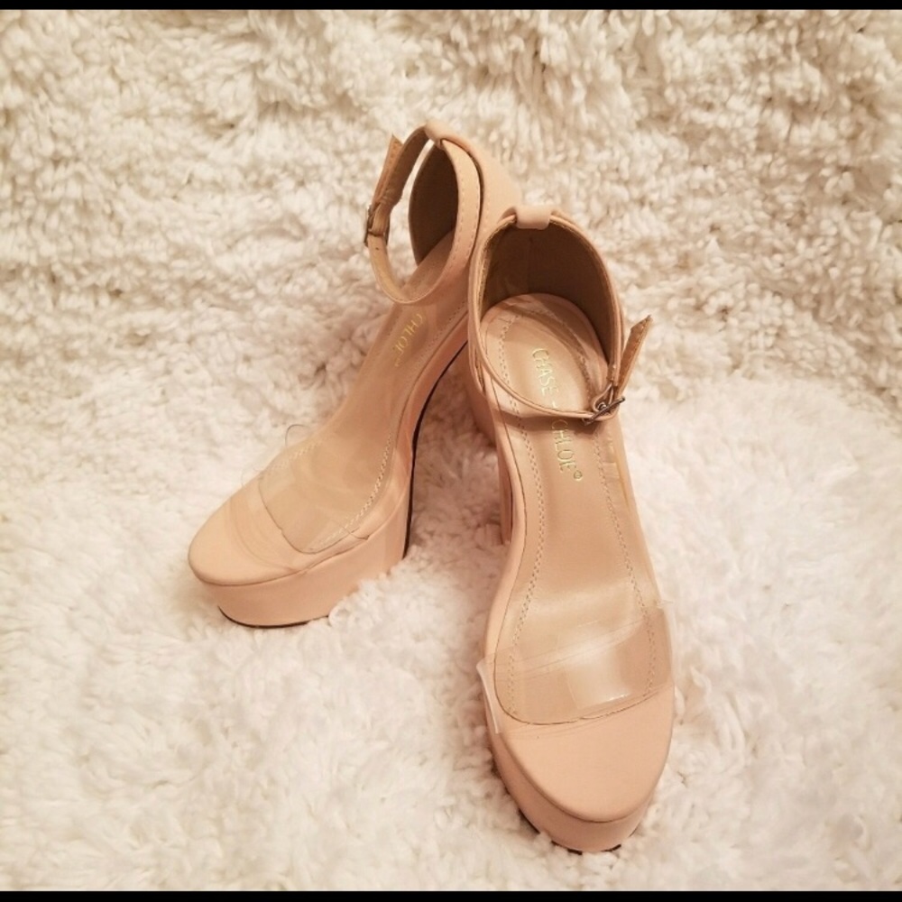Pink platform heels